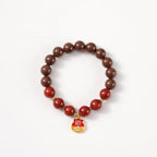 Ambergris & Goose Pear Scented Beads Paired with South Red Agate Wristlet