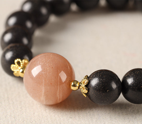 Four-in-One Fragrant Beads Paired with Sunstone Herbal Bracelet