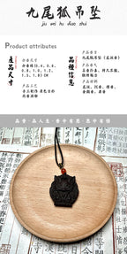 Traditional Craft Handmade Incense Tablets, Nine-Tailed Fox Pendant Long-Lasting Fragrance Necklace