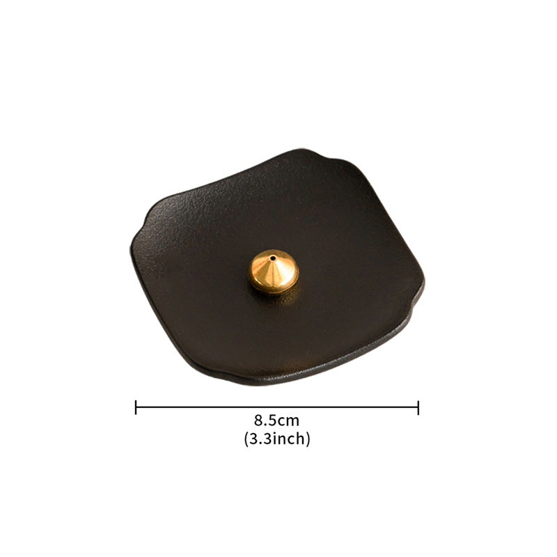 Modern Minimalist Matte Black Square Dish Incense Holder