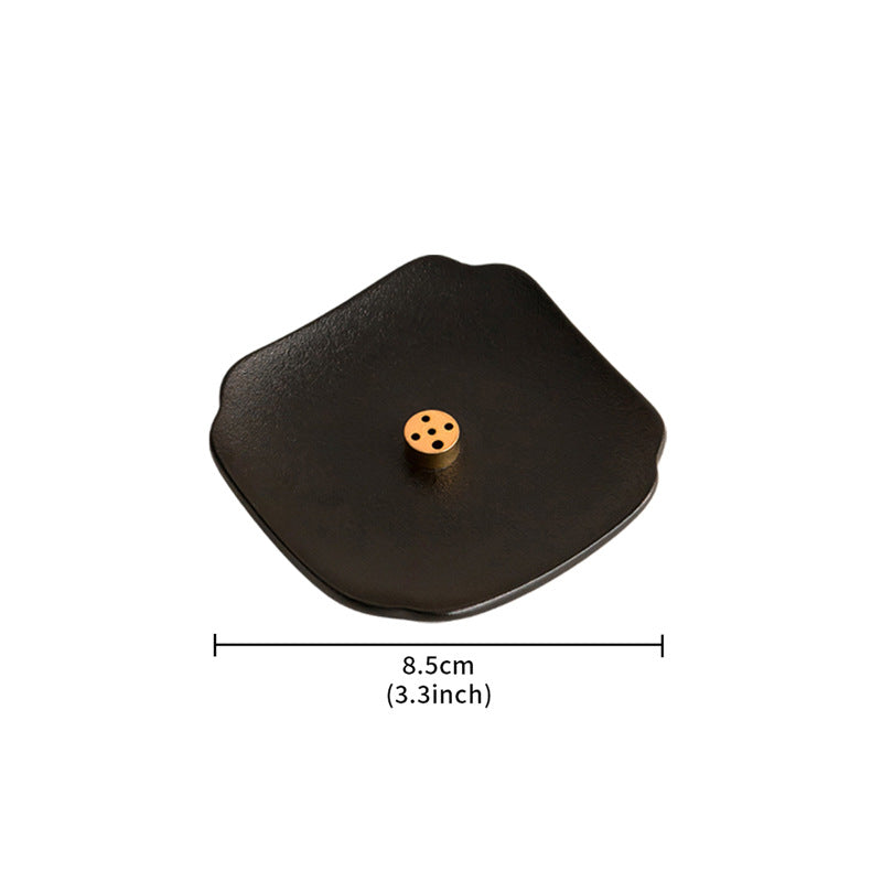Modern Minimalist Matte Black Square Dish Incense Holder