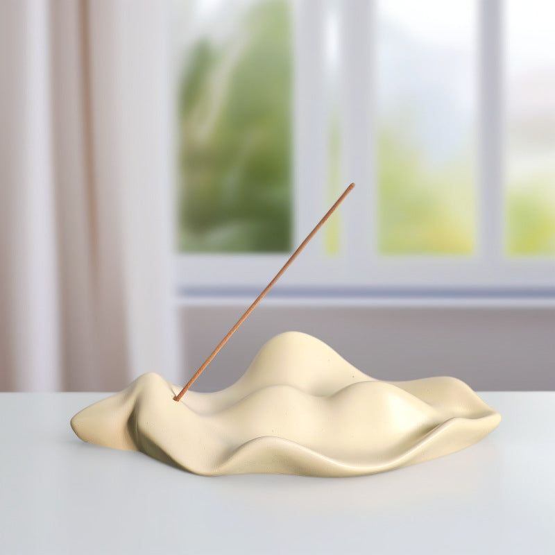 Simple Nordic Style Cement Sculpture Incense Holder