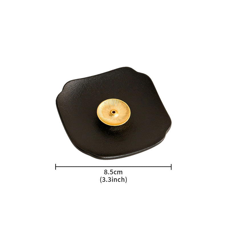 Modern Minimalist Matte Black Square Dish Incense Holder