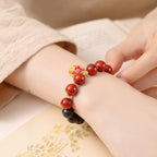 Ambergris & Goose Pear Scented Beads Paired with South Red Agate Wristlet