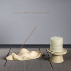 Simple Nordic Style Cement Sculpture Incense Holder