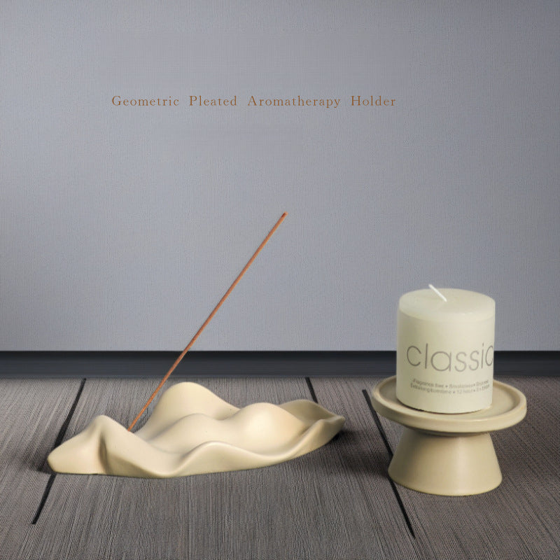 Simple Nordic Style Cement Sculpture Incense Holder
