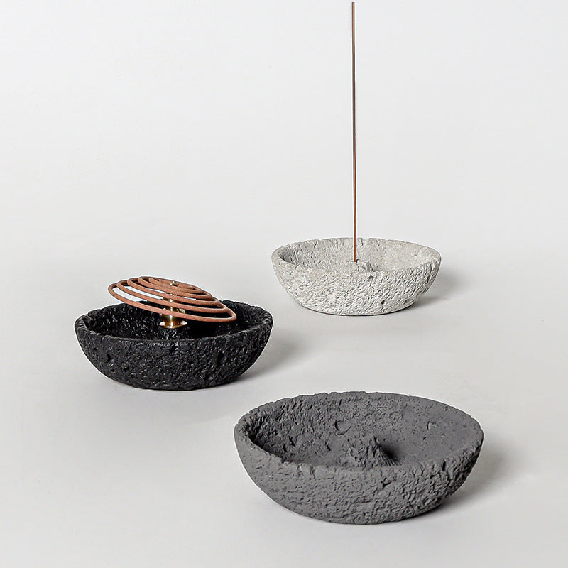 Simple Cement Incense Tray for Home Modern Decor