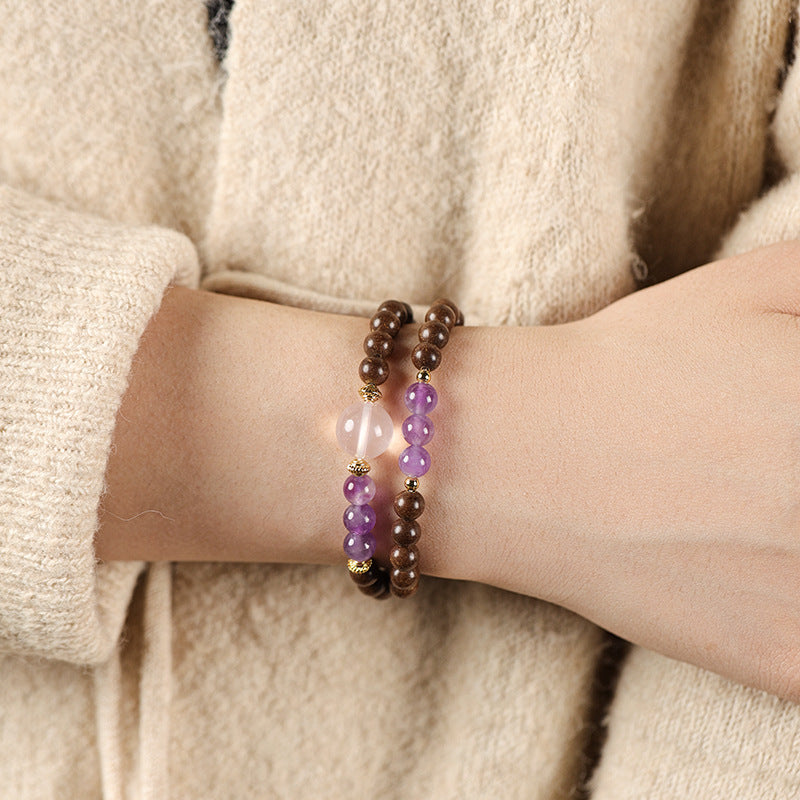 Modern Chinese Style Dual-Loop Incense Bead Wristband Series