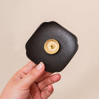 Modern Minimalist Matte Black Square Dish Incense Holder