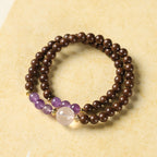 Modern Chinese Style Dual-Loop Incense Bead Wristband Series