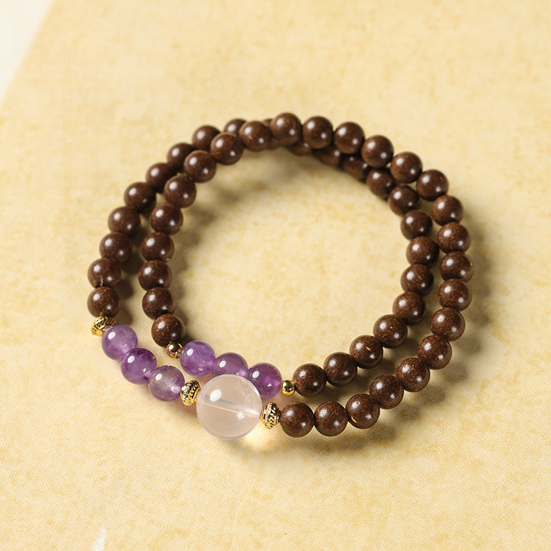 Modern Chinese Style Dual-Loop Incense Bead Wristband Series