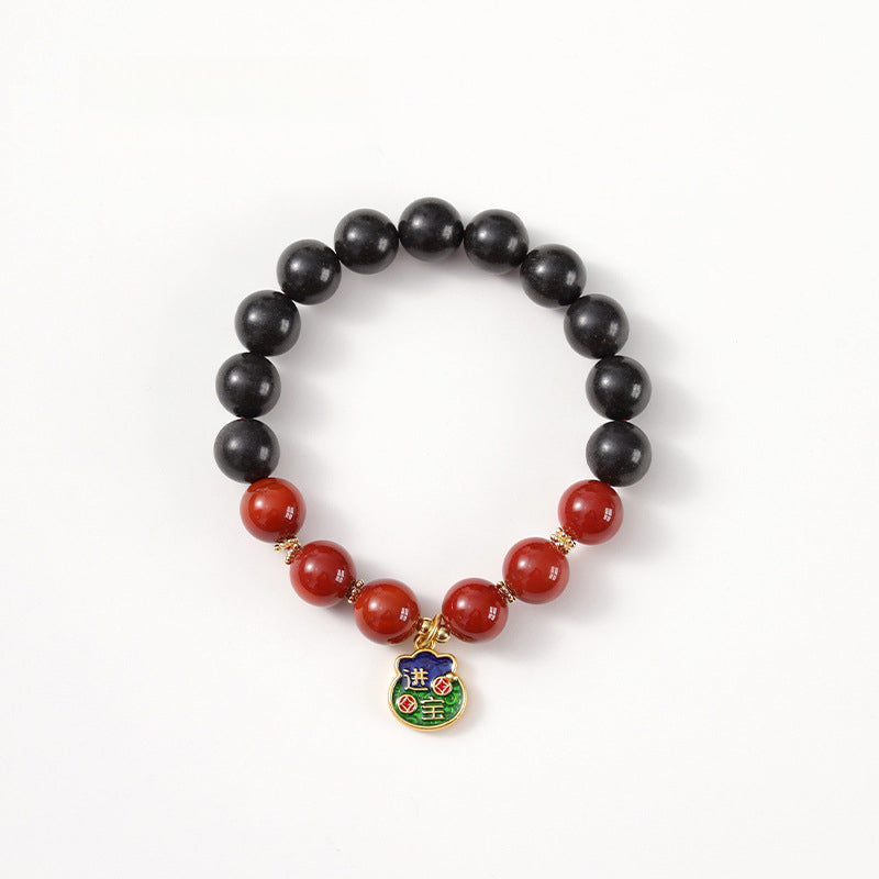 Ambergris & Goose Pear Scented Beads Paired with South Red Agate Wristlet